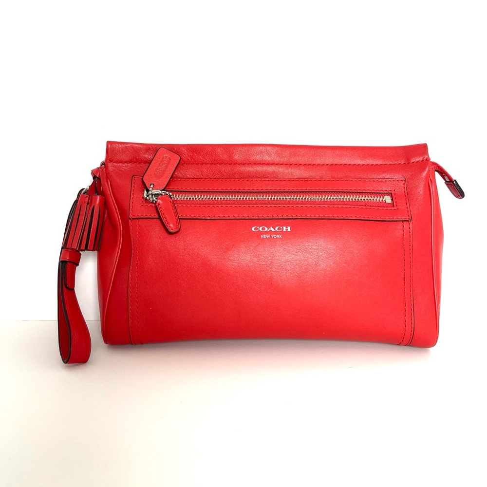 Coach Oversized Vibrant Red Wristlet / Clutch